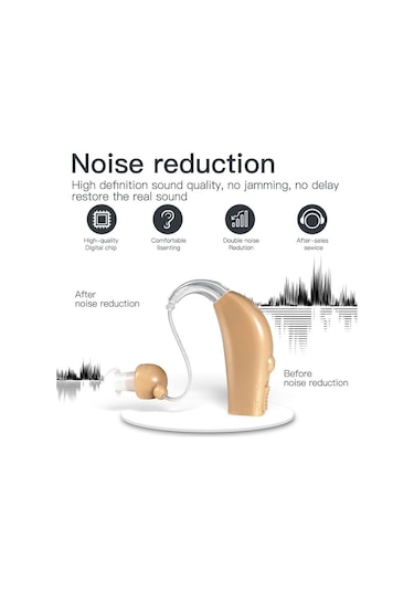 Sones Yaşlılar İçin Ses Amplifikatörü Nı Şarj Edebilir, Özellikler: Ab Fişi Ten Rengi Çift Makine + Siyah Şarj Kutusu