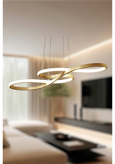 Ey Shop Eskitme Yılan Model 3 Renk Led Avize Eskitme - Gold