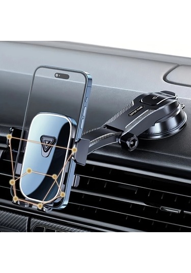 Primepickings Black Araç Çekici Telefon Tutucu 360 Derece Dönebilir Emniyetli Su Geçirmez Abs