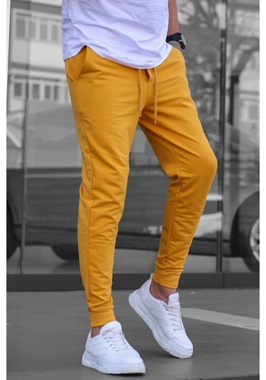 Madmext Sarı Paçası Lastikli Erkek Eşofman 4821 Sarı