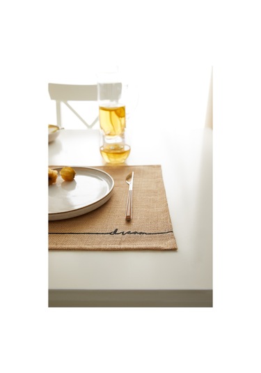 2 Adet Jüt Dream Baskılı Sofra Sunum Tabak Altlığı Supla Amerikan Servisi 45 x 35 CM Bej