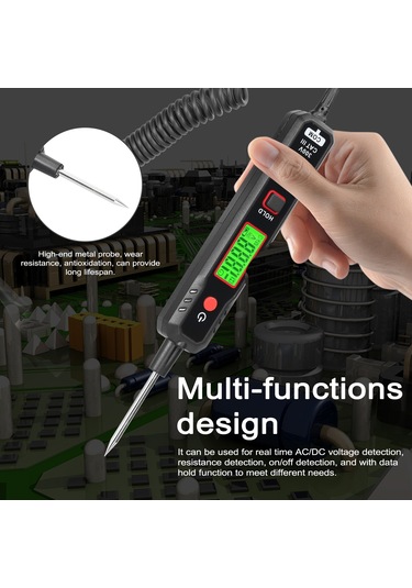 Samdoo Ht86 Araç Voltaj Test Cihazı: Otomatik Dc Voltaj, Direnç Ve Süreklilik Testi İle Kolay Arıza Tespiti