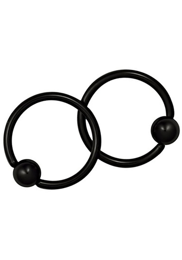 Homyl 1 Çift Paslanmaz Çelik Burun Tragus Dudak Tutucu Boncuklu Siyah