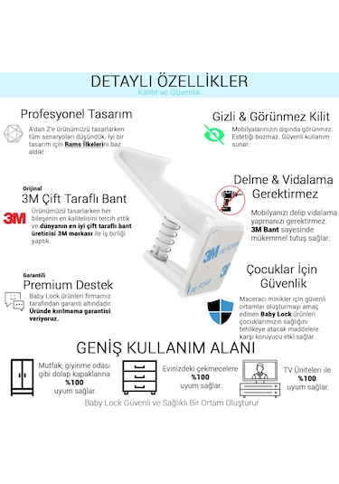Çocuk Güvenlik Seti Çekmece Kilidi - Köşe ve Priz - Kapı Koruyucu Çok Renkli