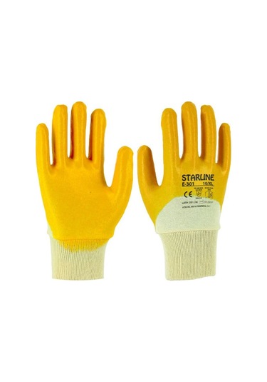 Starline E-301 Sarı Nitril Eldiven No: L/9 - 12 Çift