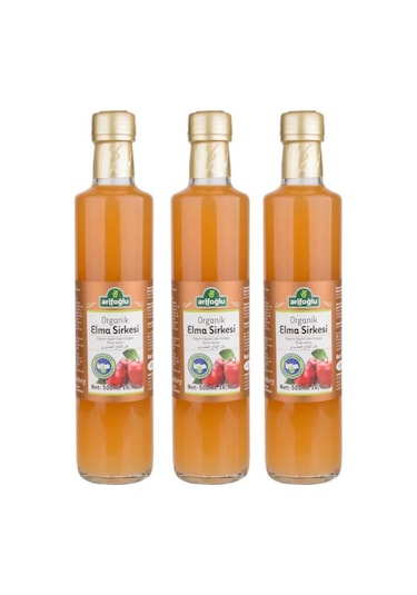 Arifoğlu Organik Elma Sirkesi Cam 3 x 500 ML