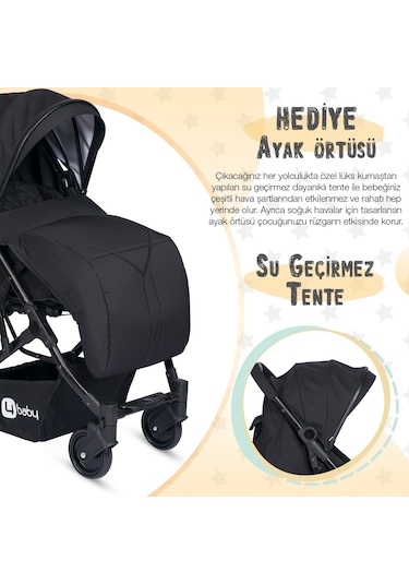 4 Baby Black Drone Sky Kabin Sistem Bebek Arabası