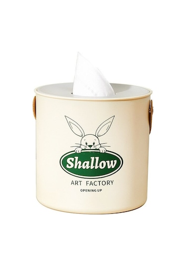 Yuvarlak Tavşan-sevimli Tavşan Masaüstü Doku Kutusu Taşınabilir Oturma Odası Banyo Kağıt Dağıtıcı Saplı Ev Araba Peçete Depolama Tutucu