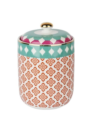 Lucky Art Eliana Bone Porselen Karışık Desenli Kavanoz 16 Cm Lyhd 588