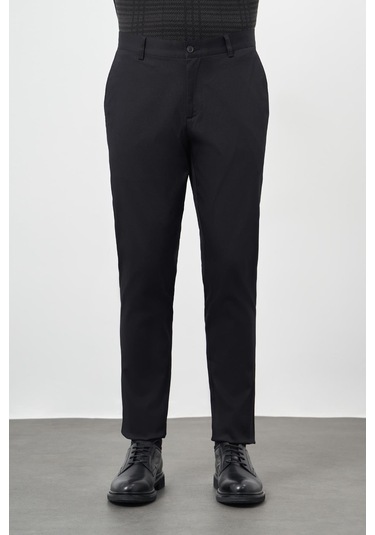 Siyah Düz Armürlü Pamuklu Yan Cep Comfort Fit Casual Pantolon 1003245164 Siyah