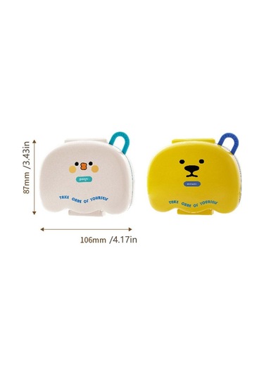 Mini 7 Izgara Karikatür Hap Saklama Kutusu Dağıtım Haftalık Hap Düzenleyici Kutusu Toz Geçirmez Plastik İlaç Kutusu Seyahat Sarı,