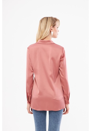 Klasik Saten Gömlek Gül Kurusu GÜL KURUSU