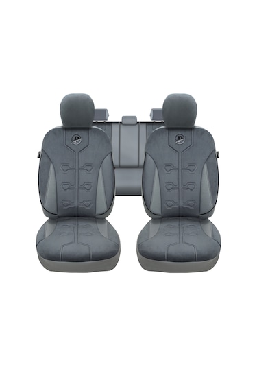 Minderland Fa Serisi - Volkswagen Amarok İle Uyumlu Koltuk Kılıfı, Tay Tüyü / Füme