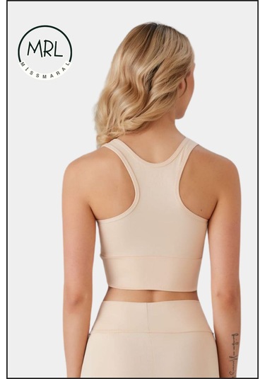 Kadın Ten Rengi Sporcu Sütyeni Pedli Likralı Destekleyici Su Sporları Koşu Fitness Dans Sports Bra Ten Rengi