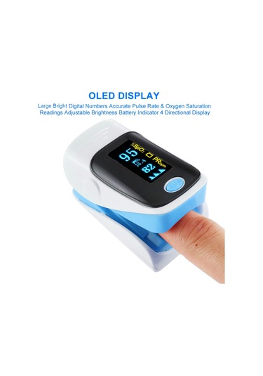 Sones Ab-80 Hassas Parmak Nabız Oksimetresi Kan Oksijen Monitörü Mavi