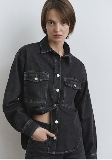 Mavi - Bekka Classic Denim Gri Jean Gömlek 1211000-89238 Antrasit