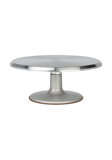 Metal Pasta Sıvama Standı Dönerli Gümüş