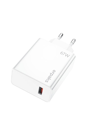 Erpaks 67w Usb-a Hizli Sarj Adaptoru Ve Usb-a/type-c Kablo Beyaz