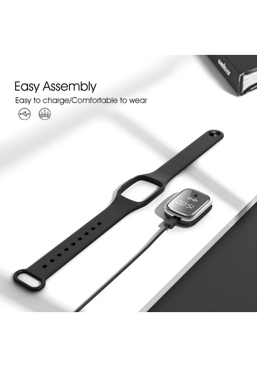 Aubyhe M2 Ultrasonik Kovucu Bileklik, Saat Fonksiyonlu, Çocuk-yetişkin-hamile Uygun, Siyah Silikon Metal, 7 Gün Kullanim Süresi