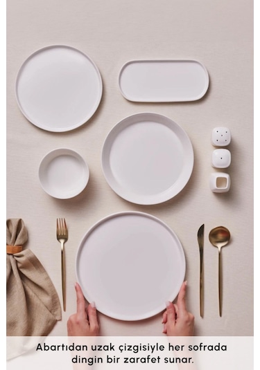 Karaca  Stream Bone Bomo 53 Parça 12 Kişilik Yemek Takımı