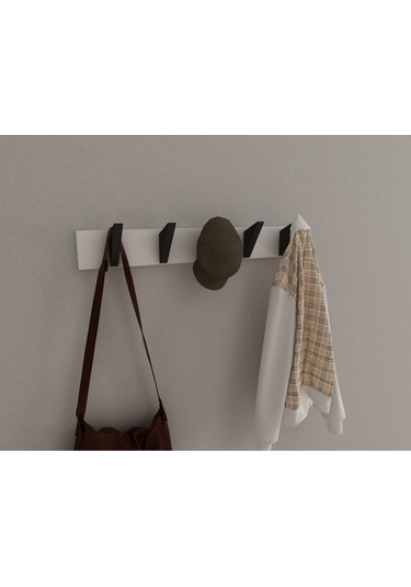 Hepsi3boyutlu Modern Duvar & Kapı Kanca Askılık - 5 Adet Siyah Kanca Askılık - Model No : 5 Siyah