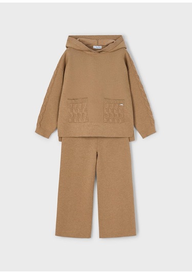 Mayoral Kız Çocuk Triko Pantolon Takım Kahverengi