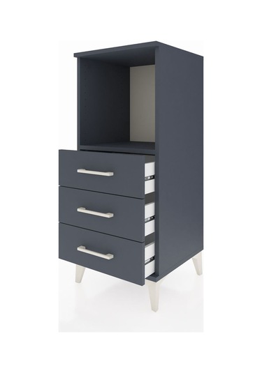 Hyperion Komodin Tek Raflı 3 Çekmeceli 44x44x106 Antrasit-antrasit Antrasit