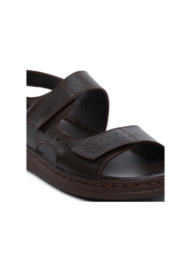 Greyder 64692 Kahverengi Erkek Hakiki Deri Sandalet-801 Kahverengi