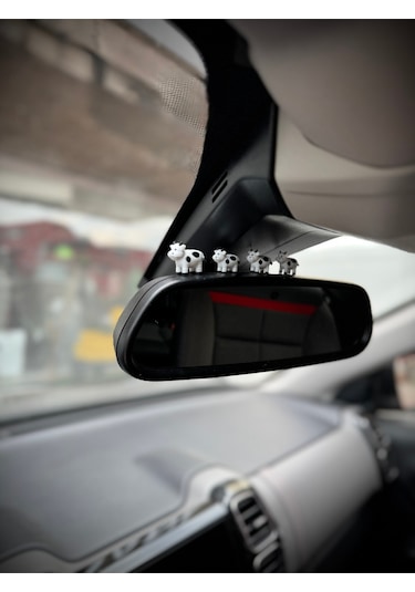 4 Parça Sevimli İnek Ailesi Dikiz Aynası Süsü - İnek Ayna Süsü Araba Süsü Torpido Süsü Oto Aksesuar