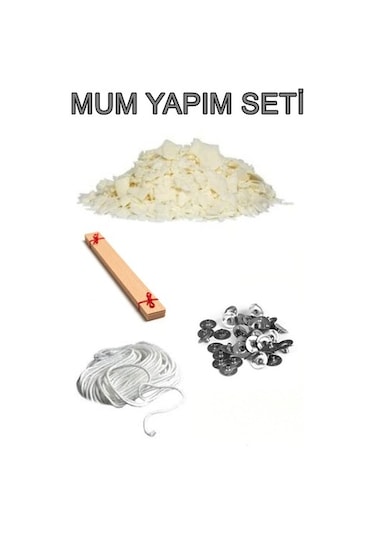 Soya Mum Yapım Seti, 1Kg Soya Wax, Fitil, Mum Çıtçıtı,Ahşap Fitil