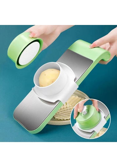 Yeşil Sebze Kesici, Parçalayıcı, Mutfak Kullanımı Yüksek Kaliteli Paslanmaz Çelik Yeşil