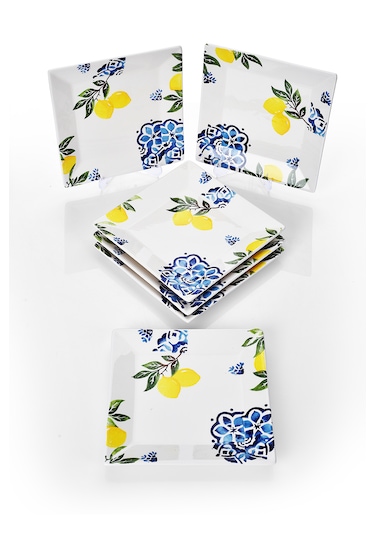 Piatti Naturali 6'lı Limon Pasta Tabak Seti Tatlı Sunum Seti Servis 20cm