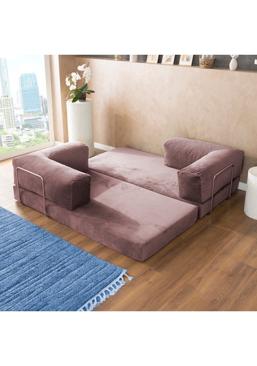 Argimo Godila Çok Amaçlı Sofa Çift Kişilik Yatak Koltuk Pembe