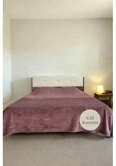 Welsoft Çift Kişilik Battaniye 200x220 Cm Gül Kurusu Gül Kurusu