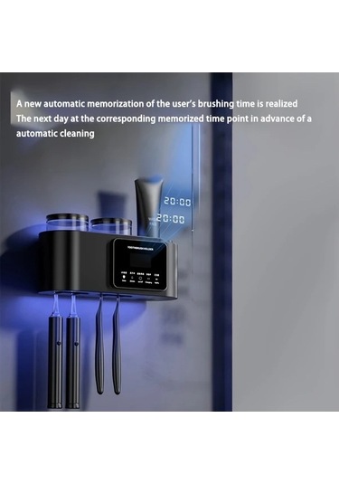 Fastbuy Akıllı Diş Fırçası Tutucu Ağız Bardağı Seti - Beyaz Uv Sterilizasyon Beyaz