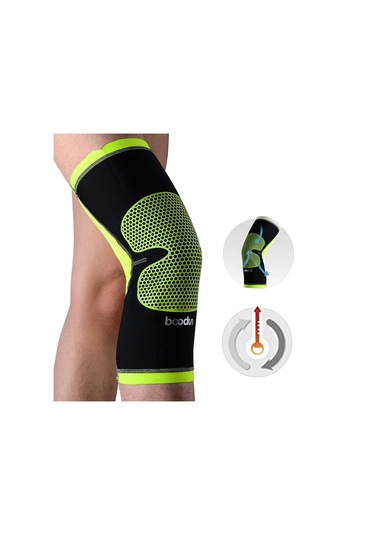 Conventions1 Açık Sıkıştırma Spor Diz Pedleri Koşu Bisiklet Yeşil