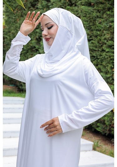 Tek Parça Namaz Elbisesi 796 - Beyaz