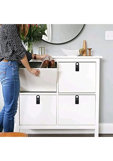 Deri Kulp, Dolap Deri Kulpu, Vidalı Deri Kulp, Yumuşak Deri Kapı Kolu, Montajı Kolay, 4 Adet A'ya Uygundur