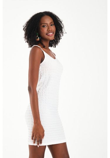 By Papi Askılı Elbise Beyaz