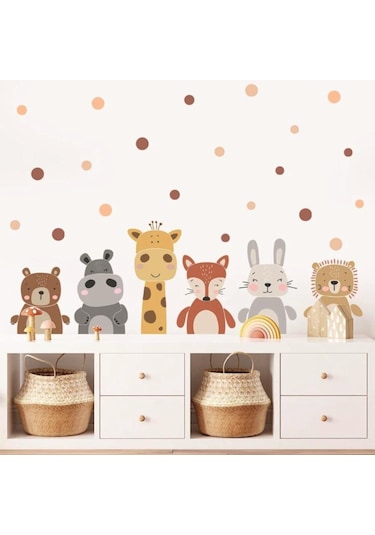 Boho Hayvanlar Alemi Duvar Dekorasyon Sticker