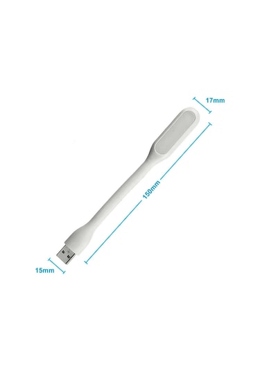 Usb Led Lamba 15cm Beyaz Renk Işık Portatif Taşınabilir Gece Lambası Masa Aydınlatma
