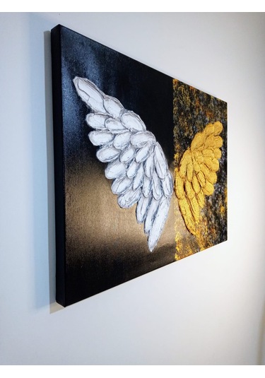El Yapımı Melek Kanatlı Rölyef Tablo 50x70