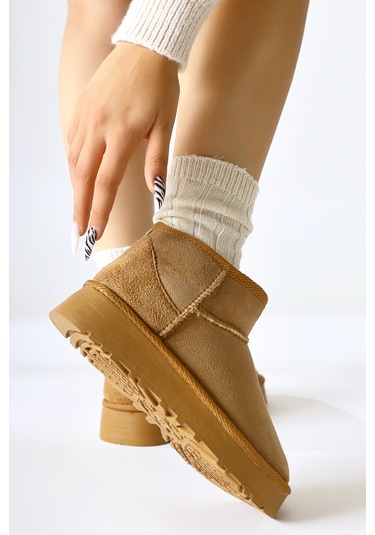 Lilly-anne Vizon Süet İçi Kürklü Kısa Bot 001