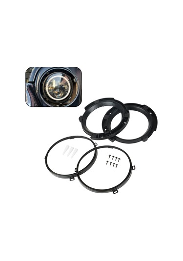 Geeroyoo Jeep Wrangler Jk 2007-2017 İçin 7 Inç Siyah Plastik Far Montaj Braketi Ve Halka Seti