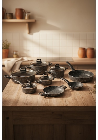 Bernardo Anita 13 Parça Tencere Seti Gri Gri