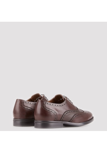 Hakiki Deri Kahverengi Bağcıklı Erkek Ayakkabı-Kahverengi (521651398) Kahverengi