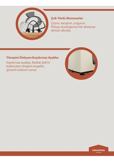 Grundig KMP 4470 B 1500 W 5 L Mutfak Şefi