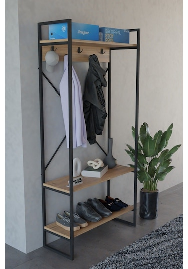 Echo Vestiyer Askılık Portmanto Ayakkabılık Çok Amaçlı Vestiyer Çam