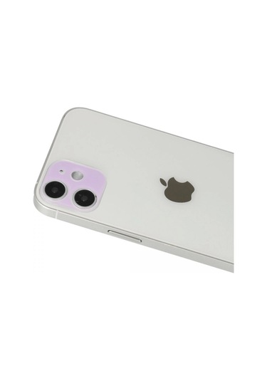 Apple, Uyumlu iPhone 12 Rainbow Kamera Lens Koruma Cam - Mor
