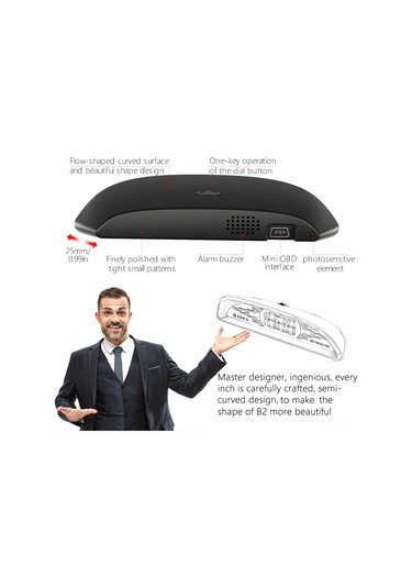 Wezone B2 Obdⅱ Araç Hud Gösterici - 4 İnç Ekran, 8 Ana Gösterim, 6 Alarm Fonksiyonu, Otomatik Parlaklık, Akıllı Açma/kapama